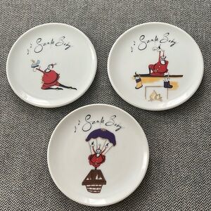 3 Pottery Barn Santa Baby Cookie Plates
